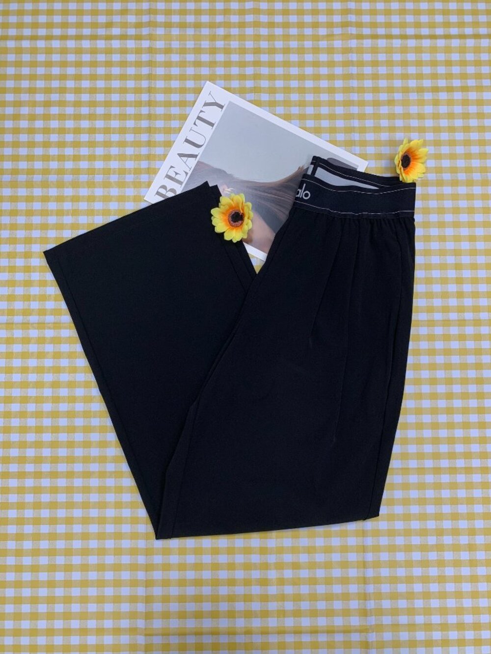 Alo Yoga XS Black Casual Trouser😘Regular 30-inch Clean girl Versatile💓NWT - Picture 6 of 7